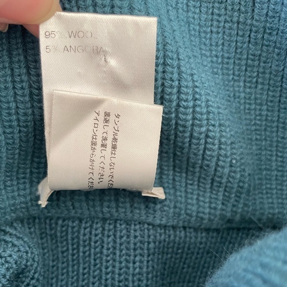 RARE Chloe wool angora blend turtleneck sweater dress in teal green - Picture 4 of 4